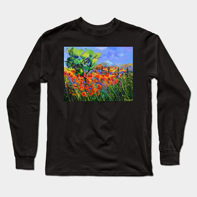 Red poppies Long Sleeve T-Shirt by calimero